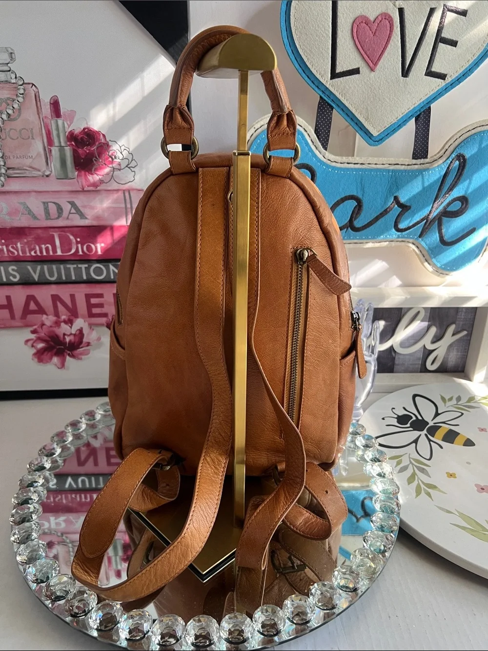 C&C California Brown Leather Backpack